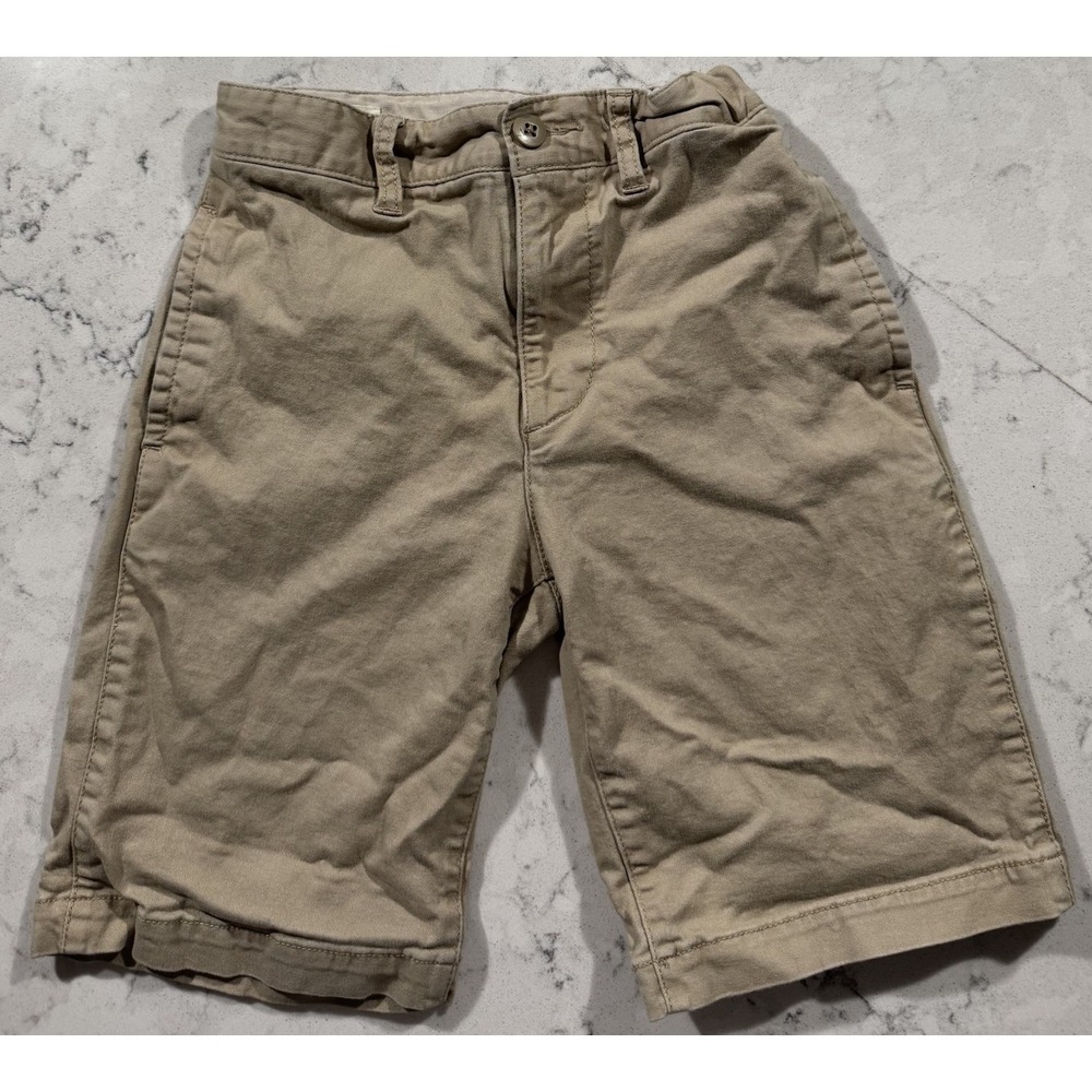 Gap Kids Shorts Boys 10 Khaki Flat Front Cotton Stretch Uniform Comfort Casual